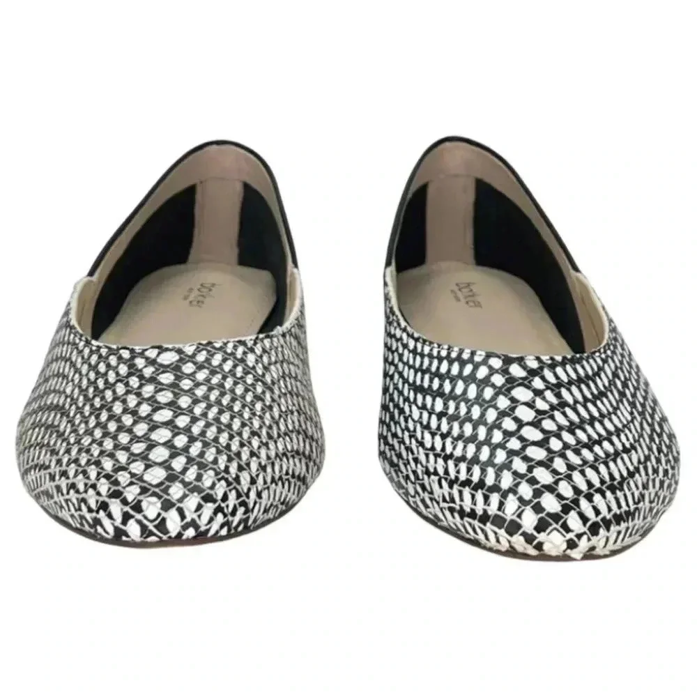 Botkier Britt Womens Flats 5.5M Leather Snake Print Slip On